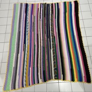 Multi-Color Crocheted Afghan Blanket